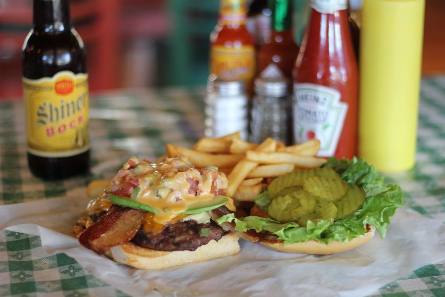 A cheeseburger and fries from Roadhouse